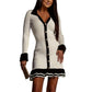 Women's Long Sleeve Ruffle Hem Knit Sweater Dress