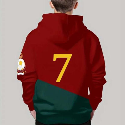 Boys’ Sports Jersey Style Hooded Sweatshirt