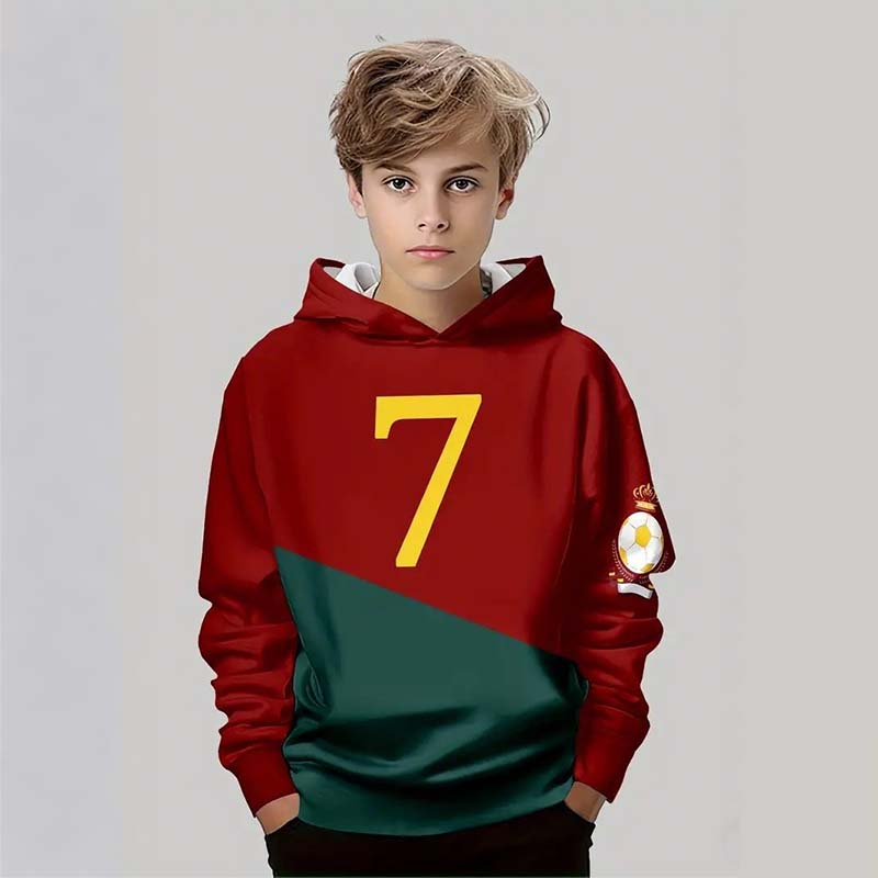 Boys’ Sports Jersey Style Hooded Sweatshirt
