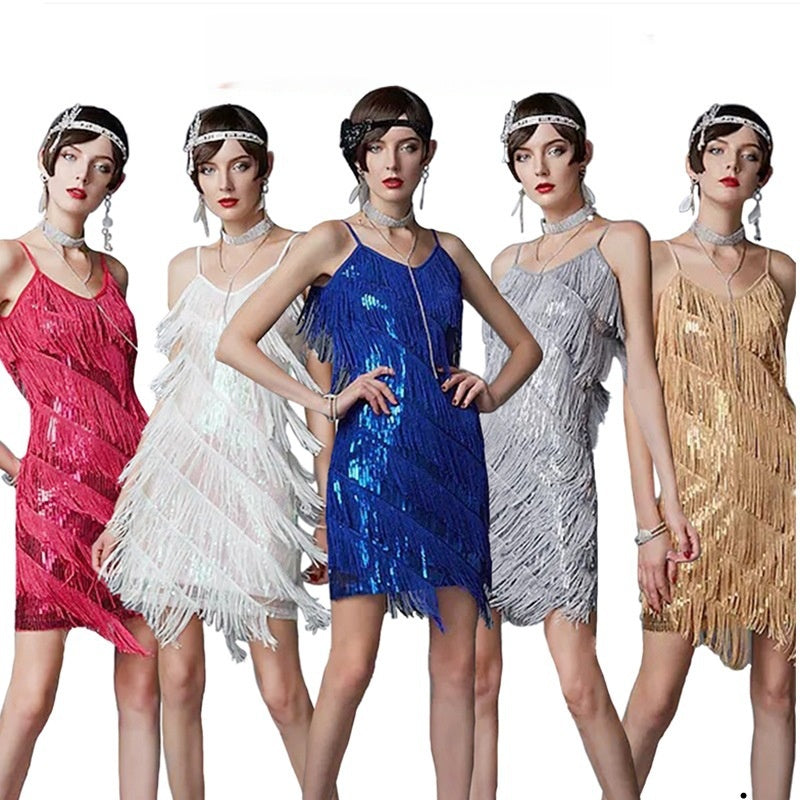 Women's Sequin Fringe Party Dress