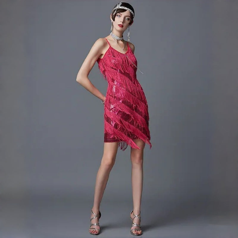 Women's Sequin Fringe Party Dress