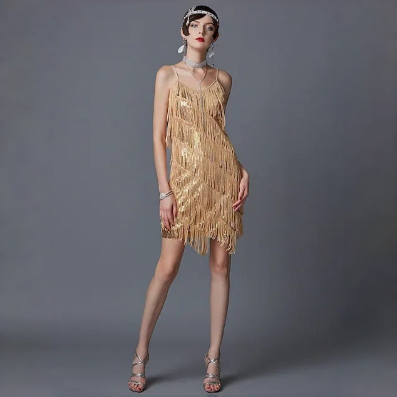 Women's Sequin Fringe Party Dress