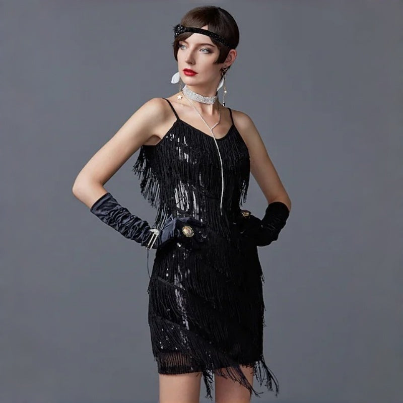 Women's Sequin Fringe Party Dress
