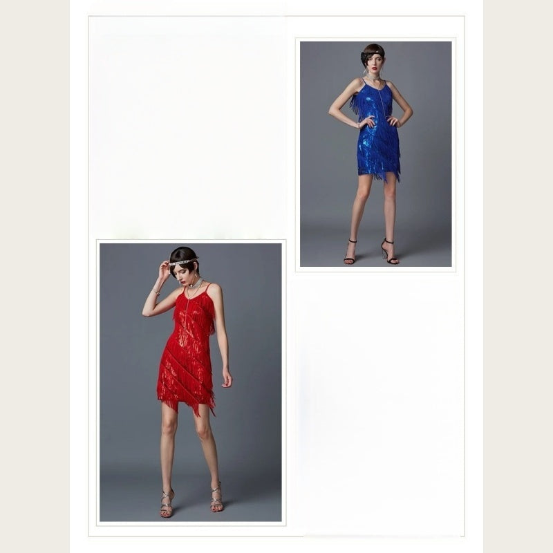 Women's Sequin Fringe Party Dress