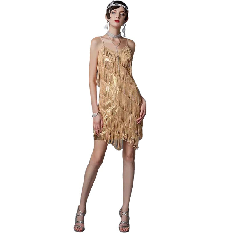 Women's Sequin Fringe Party Dress