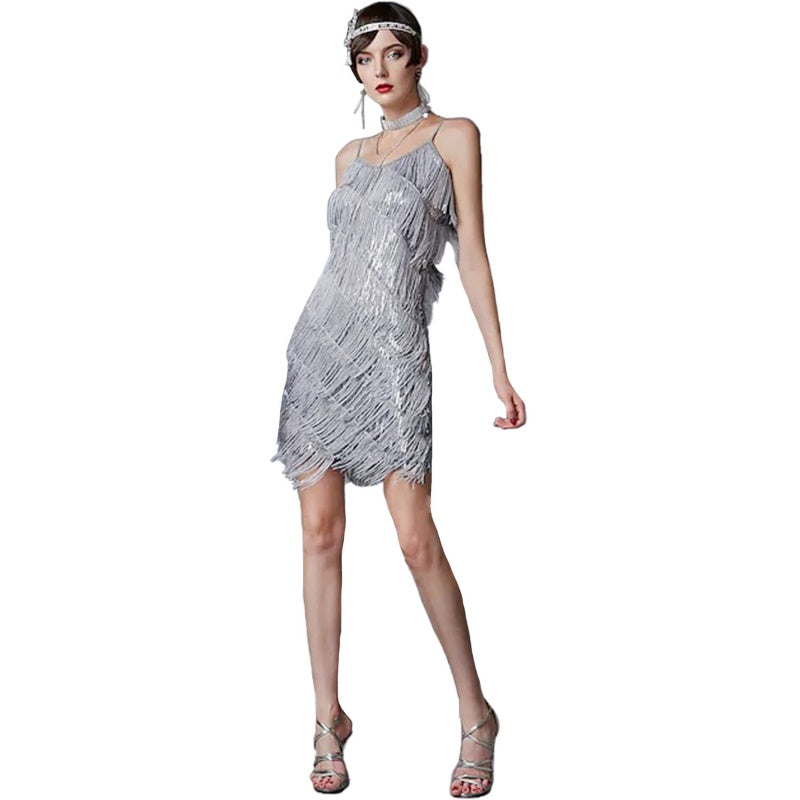 Women's Sequin Fringe Party Dress