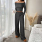 Women’s Casual Top and Wide-Leg Pants 2-Piece Set