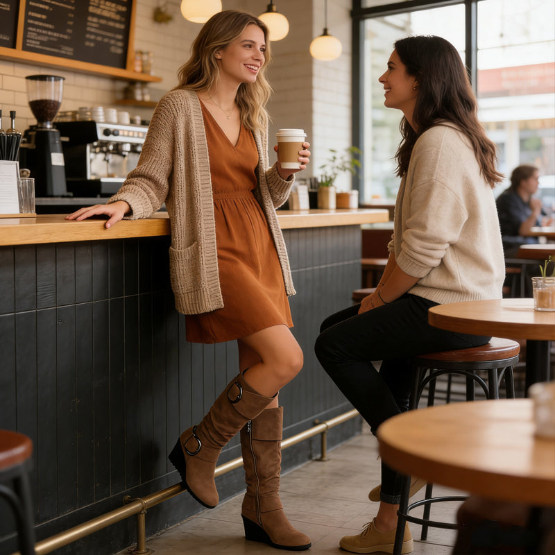 Women's Autumn Suede Wedge Boots