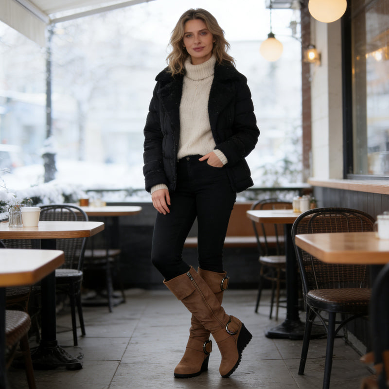 Women's Autumn Suede Wedge Boots