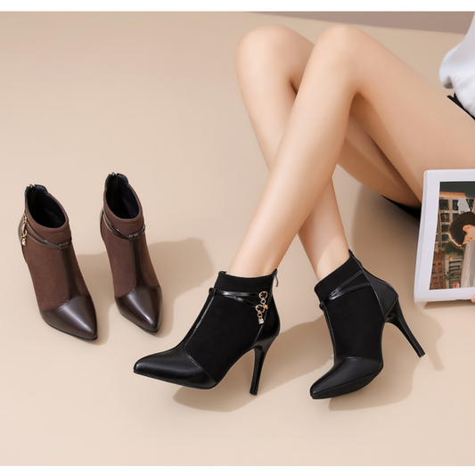 Elegant Pointed-Toe Stiletto Ankle Boots