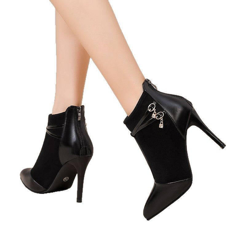 Elegant Pointed-Toe Stiletto Ankle Boots