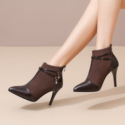 Elegant Pointed-Toe Stiletto Ankle Boots