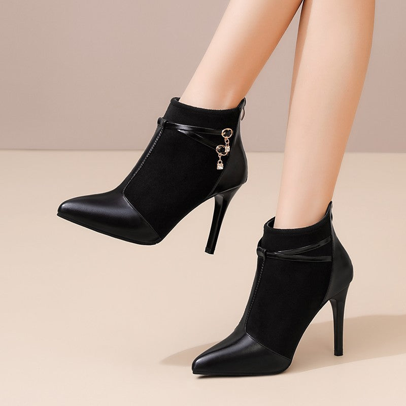 Elegant Pointed-Toe Stiletto Ankle Boots