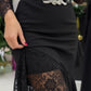 Elegant Lace Bodycon Dress with Asymmetrical Ruffle Hem