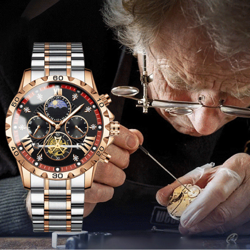 📢Best Christmas Gift 50% OFF !!🎁Men's Luminous Waterproof Flywheel Quartz Watch