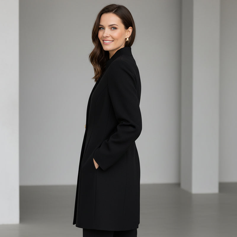 V-neck Long-Sleeve Fitted Blazer Dress