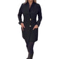 V-neck Long-Sleeve Fitted Blazer Dress