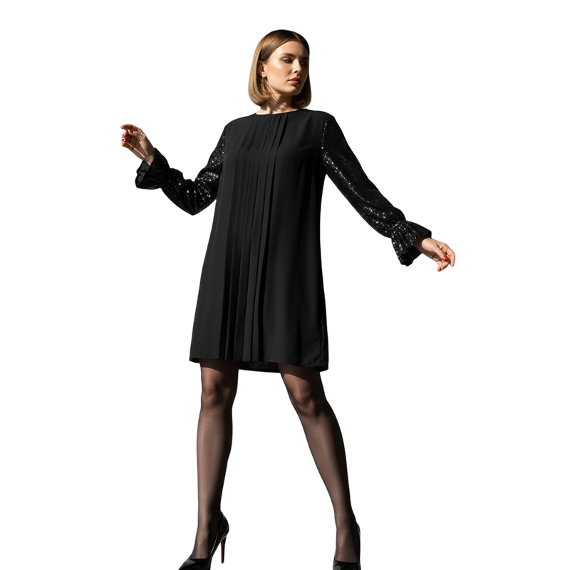 Women's Sequin Flared Sleeves Dress