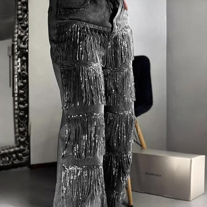 Women's Sequin Tassels Jeans