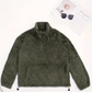 Women's Fuzzy Half-Zip Stand Collar Sweatshirt
