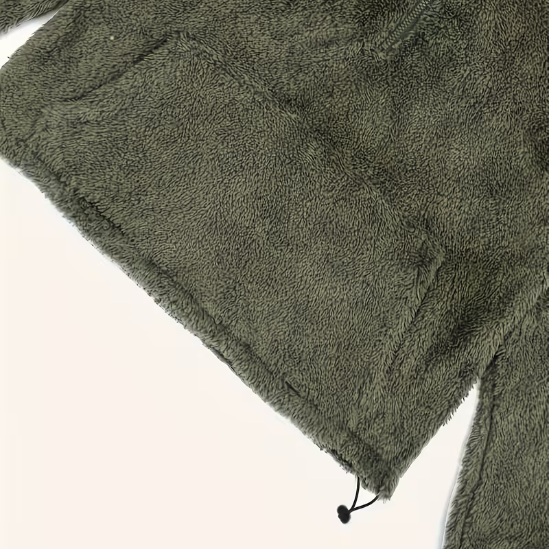 Women's Fuzzy Half-Zip Stand Collar Sweatshirt