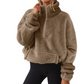 Women's Fuzzy Half-Zip Stand Collar Sweatshirt