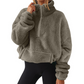 Women's Fuzzy Half-Zip Stand Collar Sweatshirt