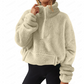Women's Fuzzy Half-Zip Stand Collar Sweatshirt