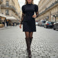 Elegant Lace Long Sleeve High Neck Dress