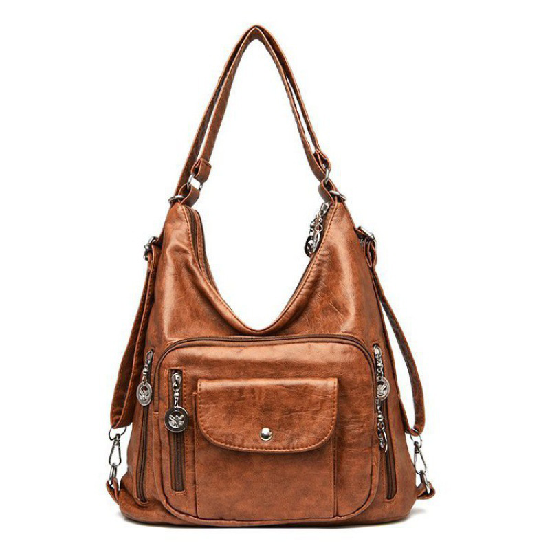 Convertible Multi-Pocket Shoulder Bag for Women