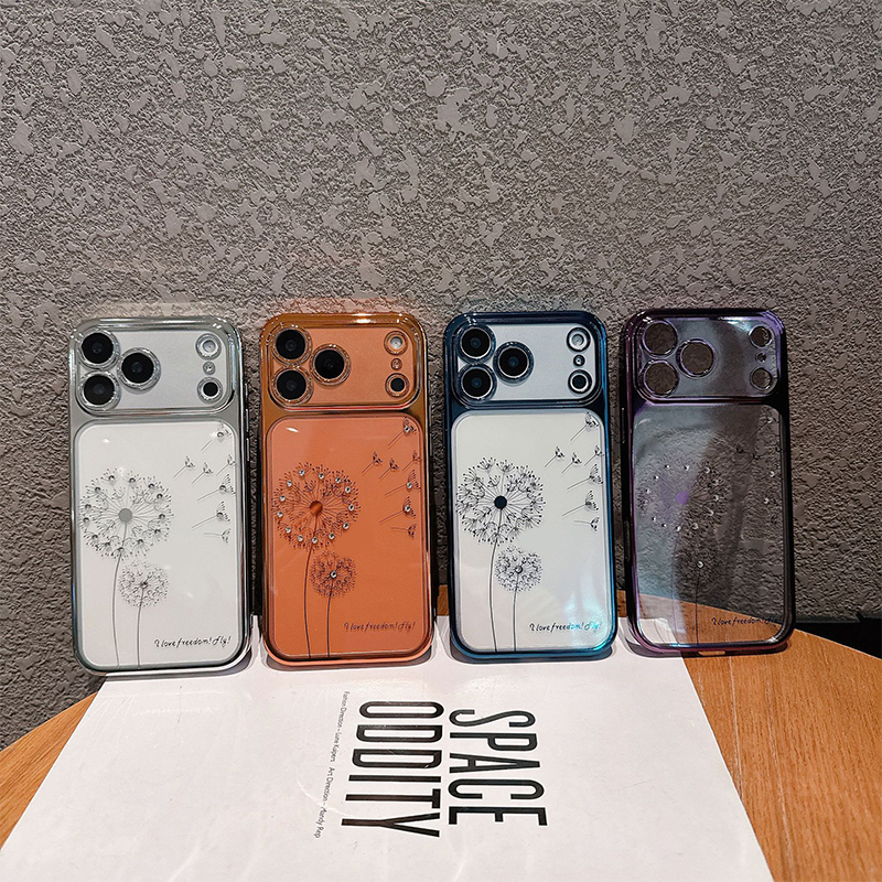Transparent Dandelion Rhinestone iPhone Case