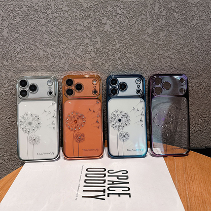 Transparent Dandelion Rhinestone iPhone Case