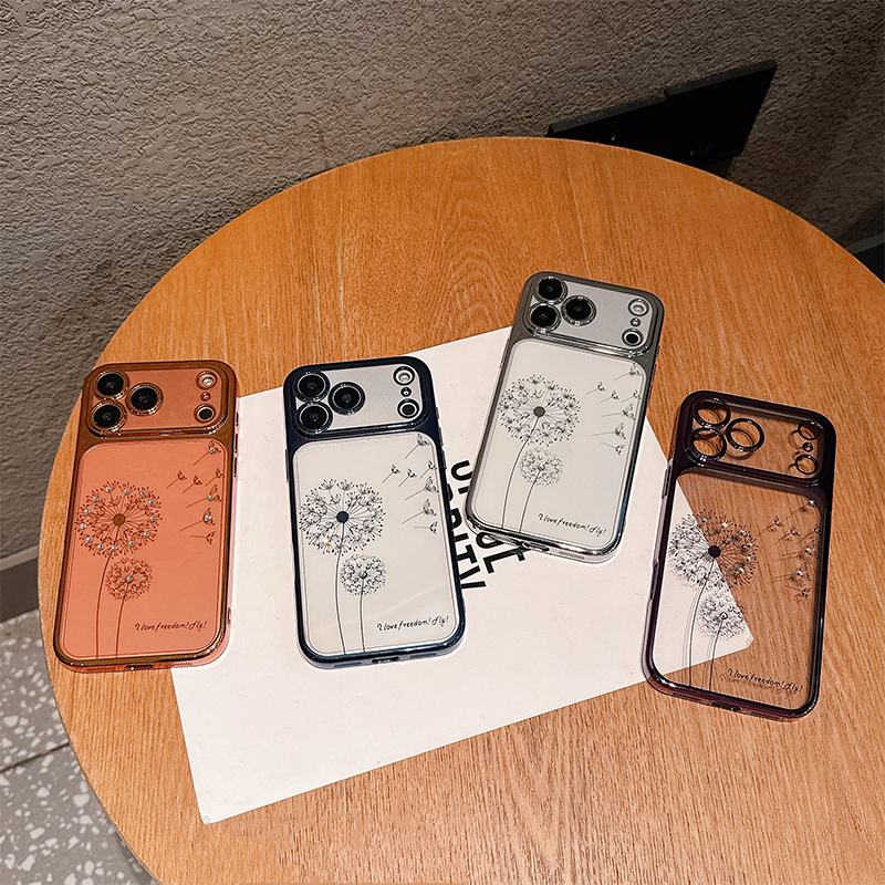 Transparent Dandelion Rhinestone iPhone Case
