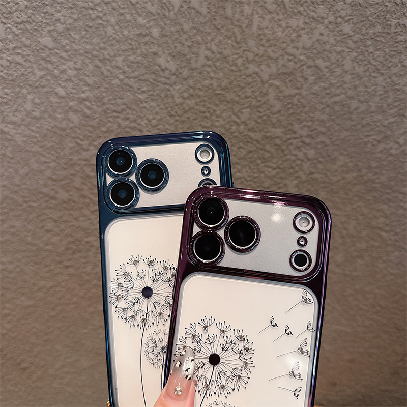 Transparent Dandelion Rhinestone iPhone Case