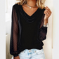 Women’s Cowl Neck Glitter Long-Sleeve Tops