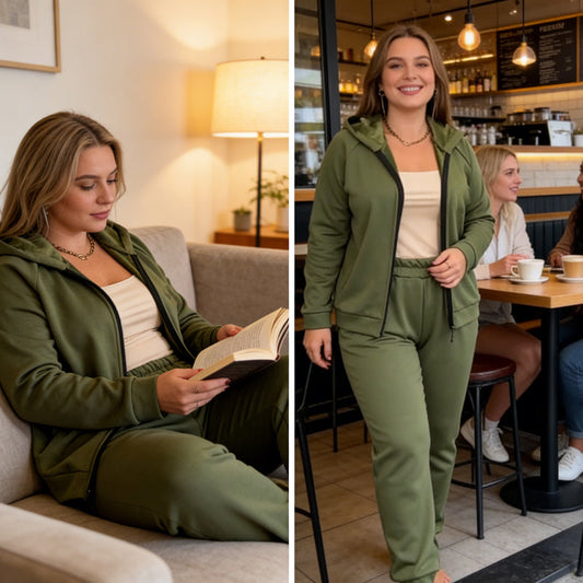 Women's Warm Lined Hooded Tracksuit Set