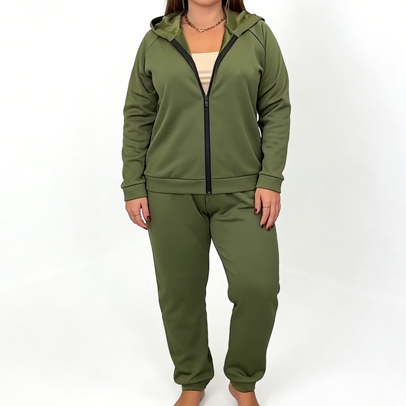 Women's Warm Lined Hooded Tracksuit Set
