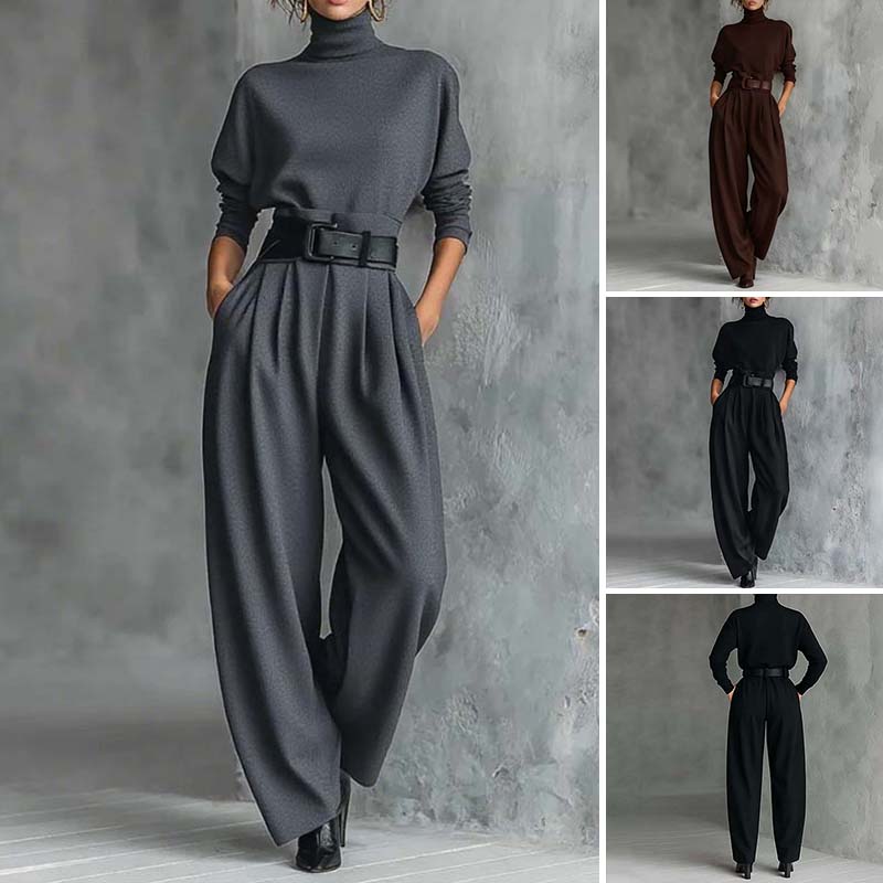 ⏳Limited-time 49% off⏰Women’s Elegant Turtleneck Top & High-Waist Pants Set👚👖