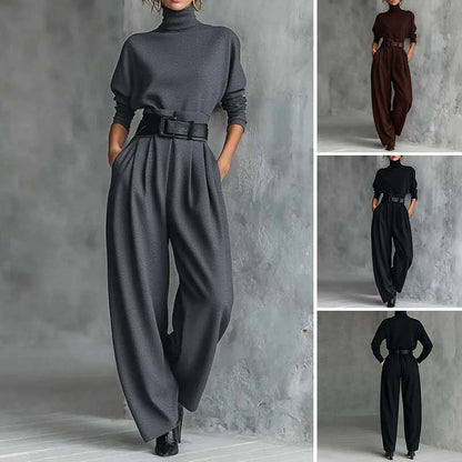 ⏳Limited-time 49% off⏰Women’s Elegant Turtleneck Top & High-Waist Pants Set👚👖