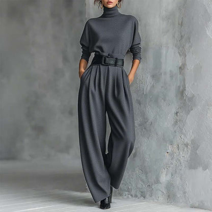 ⏳Limited-time 49% off⏰Women’s Elegant Turtleneck Top & High-Waist Pants Set👚👖
