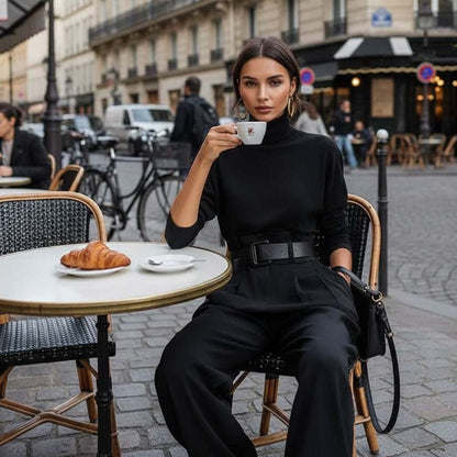 ⏳Limited-time 49% off⏰Women’s Elegant Turtleneck Top & High-Waist Pants Set👚👖