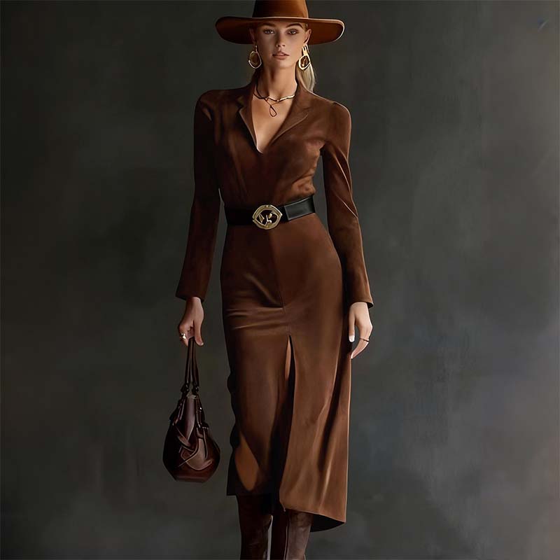 Women's Long Sleeve V-Neck Bodycon Dress