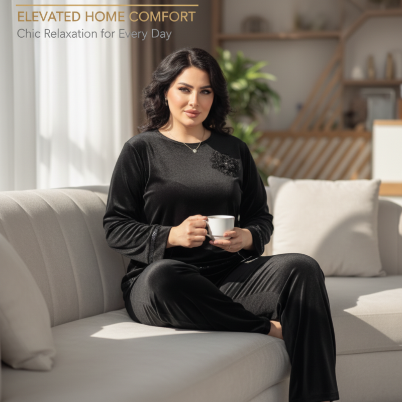 Women's Relaxed Fit Top and Wide-Leg Pants Set