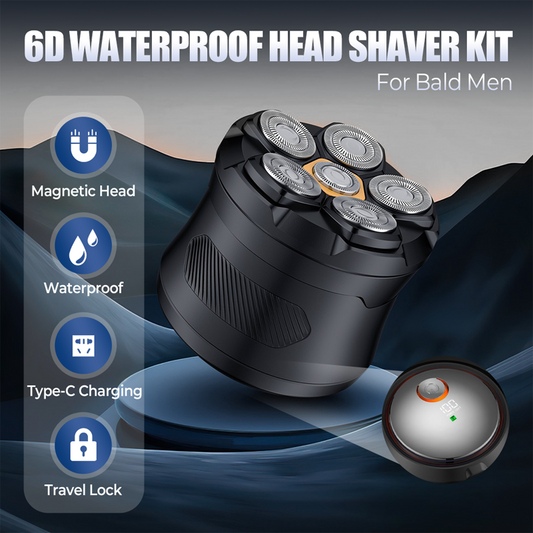 6D Waterproof Head Shaver Kit for Bald Men