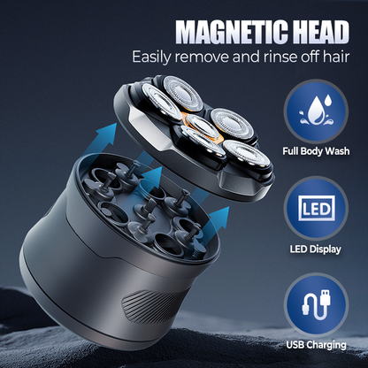 6D Waterproof Head Shaver Kit for Bald Men