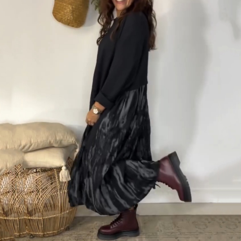 Long Sleeve Casual Loose Pullover Maxi Dress | T-Shirt Comfort, Maxi Elegance