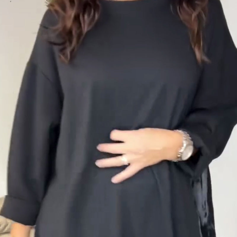 Long Sleeve Casual Loose Pullover Maxi Dress | T-Shirt Comfort, Maxi Elegance