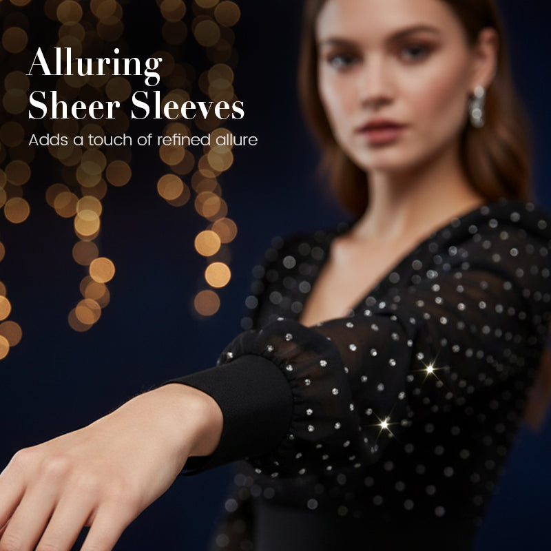 Women’s V-Neck Polka Dot Bodycon Mini Dress