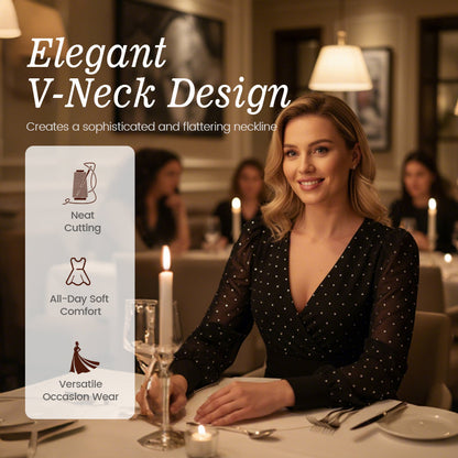 Women’s V-Neck Polka Dot Bodycon Mini Dress