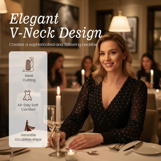 Women’s V-Neck Polka Dot Bodycon Mini Dress